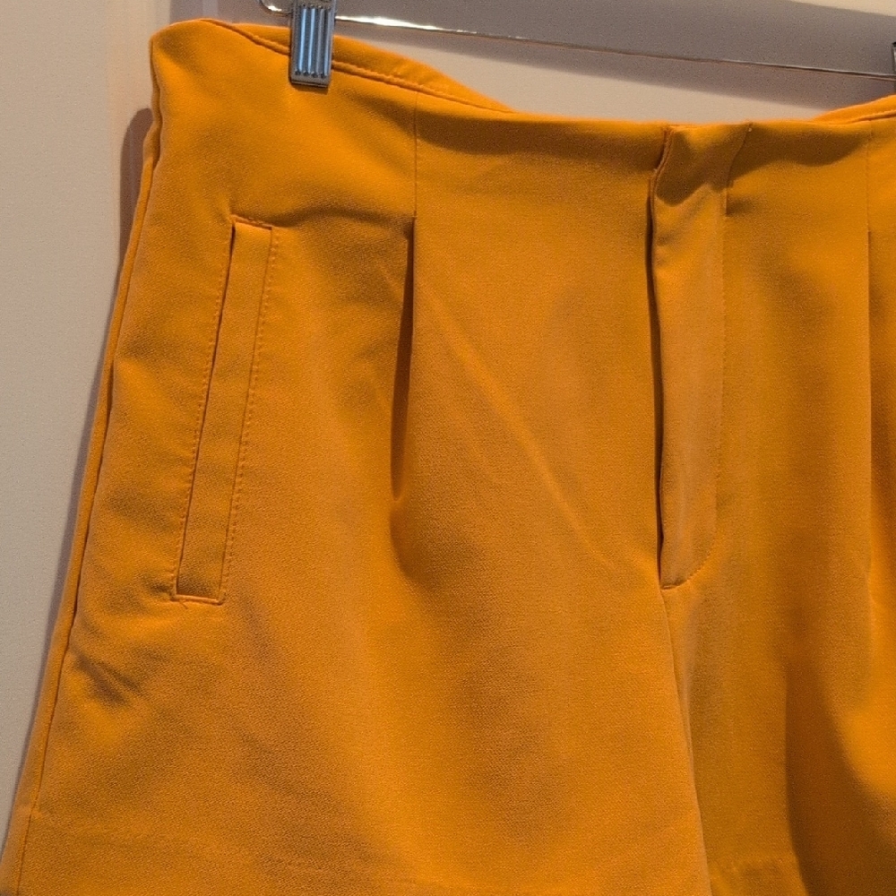 a new day Bright Orange Pleated Front Women's Shorts - Picture 4 of 6